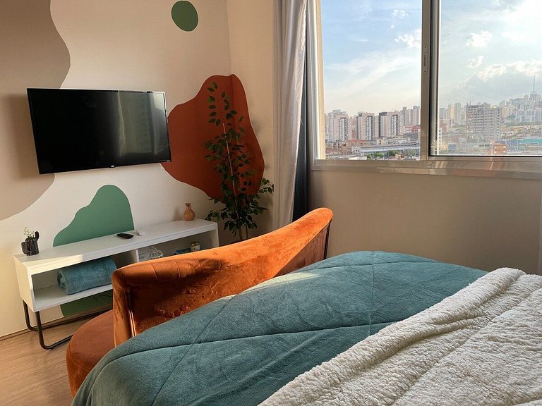 Loft delicioso estilo Boho no Brás