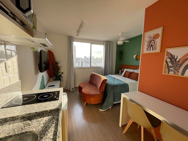 Loft delicioso estilo Boho no Brás